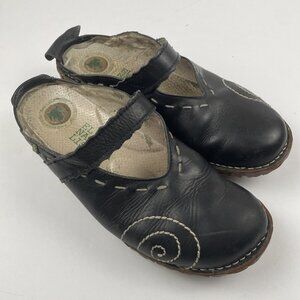 El Naturalista Black Leather Yggdrasil Mary Jane Clogs Women’s 40/US8.5 Slip On